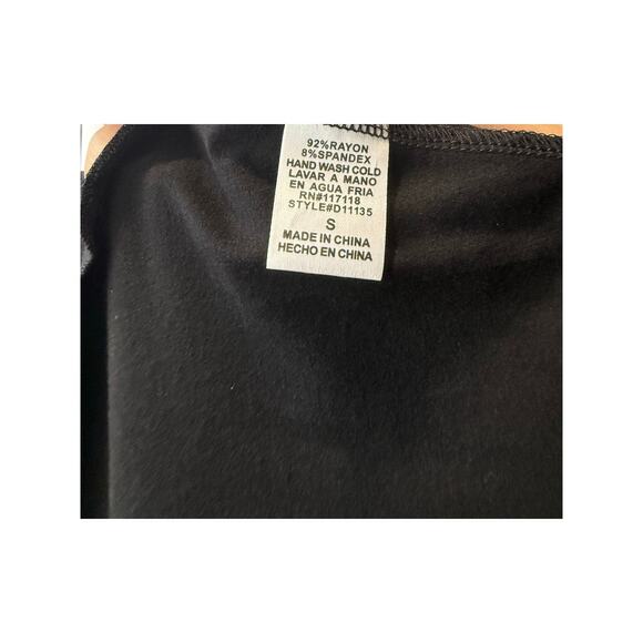 Marine Blu Black Halter Top Dress Knee Length V Neck Skull Size S Small - Picture 6 of 8